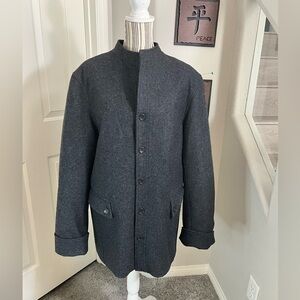 Domani Lana Blend Gray Quilted Coat Jacket Suit  for Men